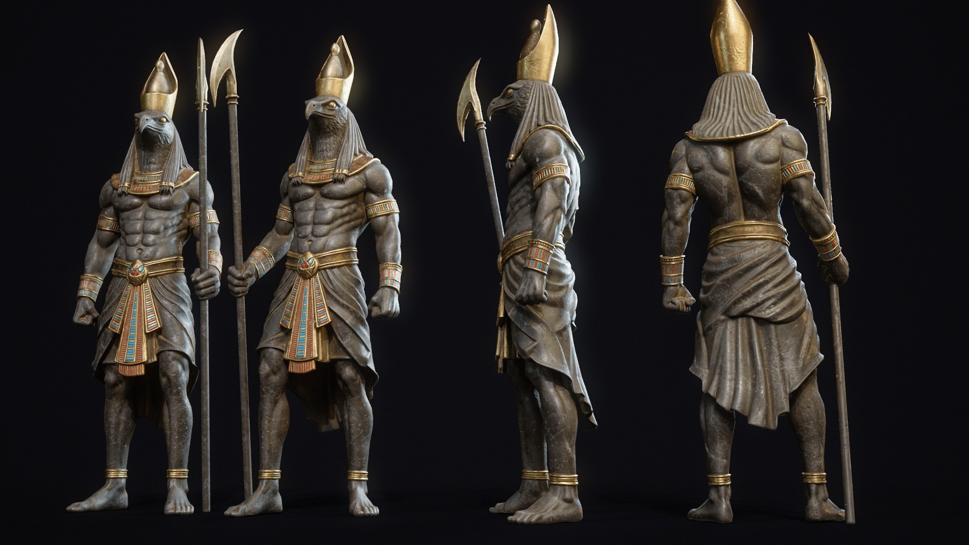 Egyptian sculptures  and statues 3D model https://p.turbosquid.com/ts-thumb/Ie/1JBWyt/BM/horus_007/jpg/1774878238/1920x1080/fit_q87/74022e947abd645abb34efdce94f8a78813ca084/horus_007.jpg