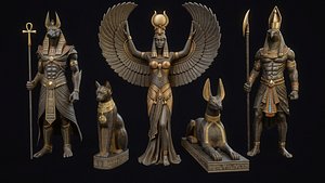 Egyptian sculptures and statues