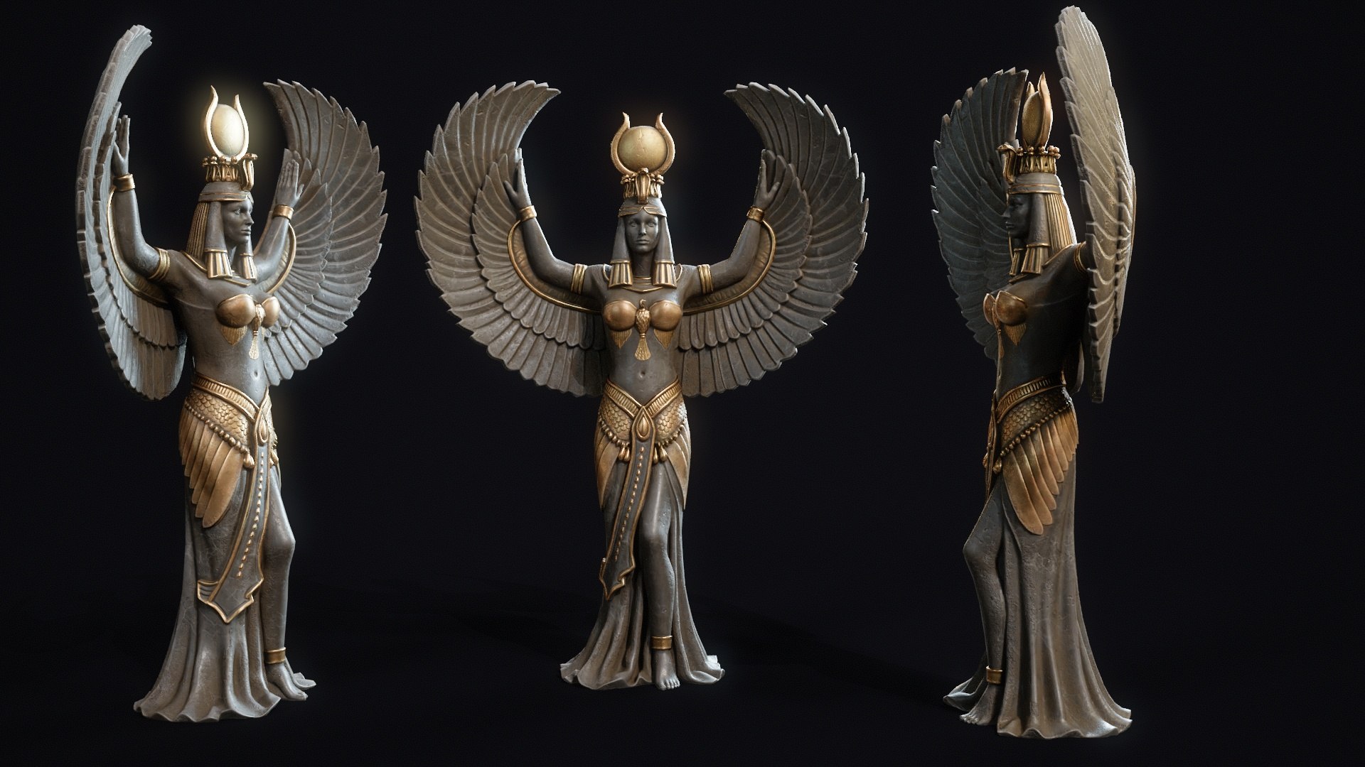 Egyptian sculptures  and statues 3D model https://p.turbosquid.com/ts-thumb/Ie/1JBWyt/gO/isis_003/jpg/1774878248/1920x1080/fit_q87/e1965a2d2dafed3b85eae8e5ab8f62f174621fb1/isis_003.jpg