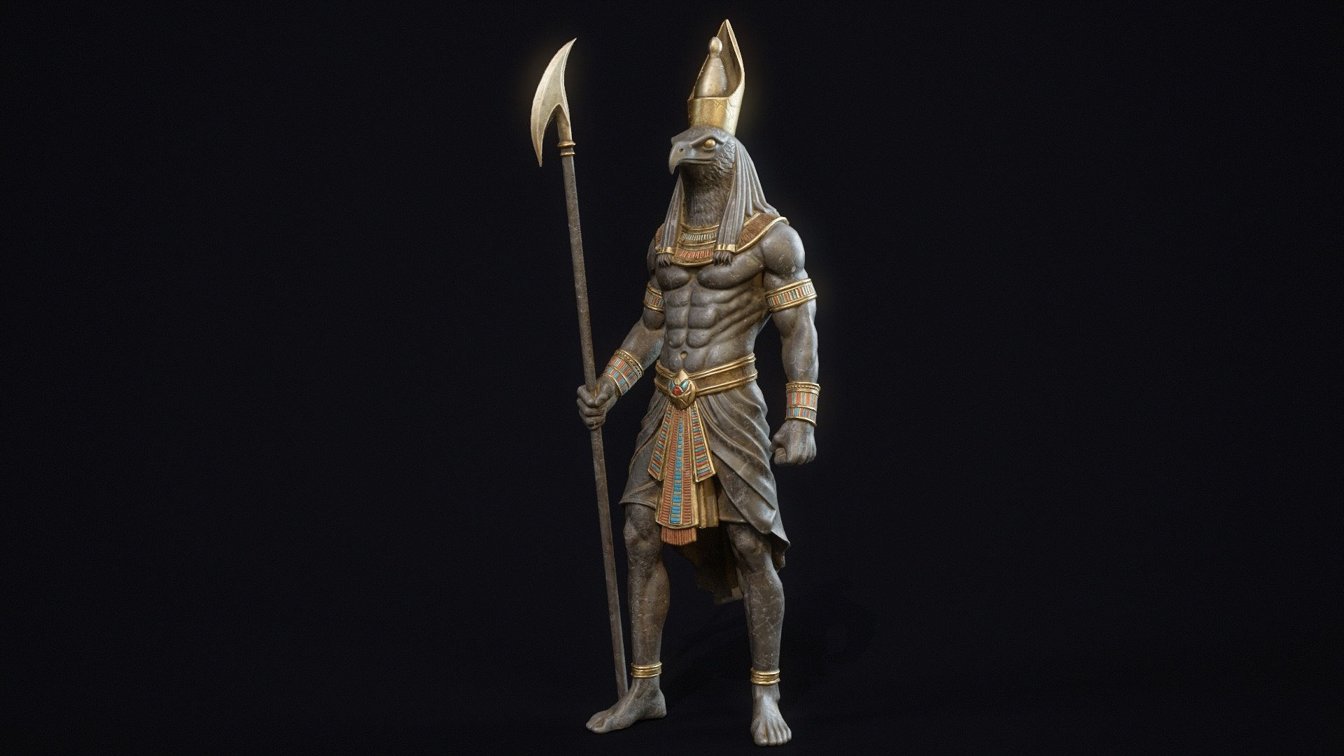 Egyptian sculptures  and statues 3D model https://p.turbosquid.com/ts-thumb/Ie/1JBWyt/lR/horus/jpg/1773740513/1920x1080/fit_q87/6318be936391d7deb3b6270088f04ae32cf64d3c/horus.jpg