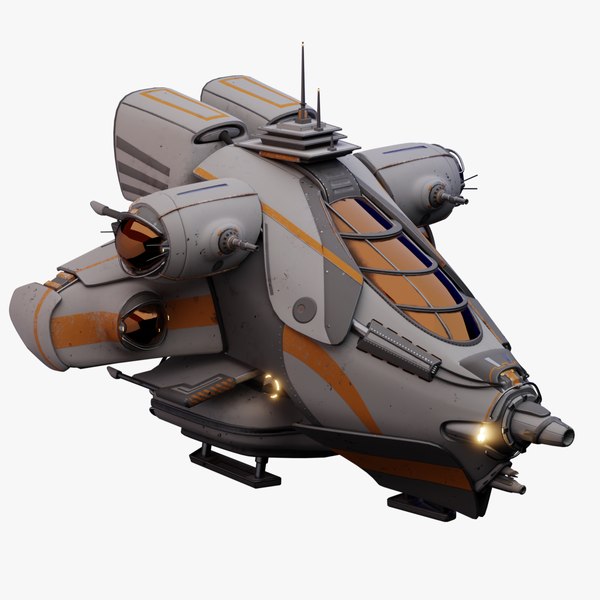 modelo 3d Nave espacial de ciencia ficción Lowpoly - TurboSquid 2105121