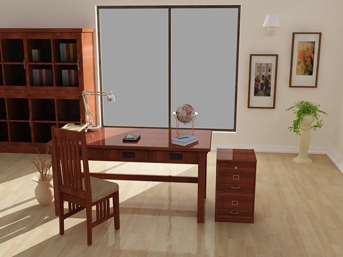 3d Mission Oak Furniture Set Model
