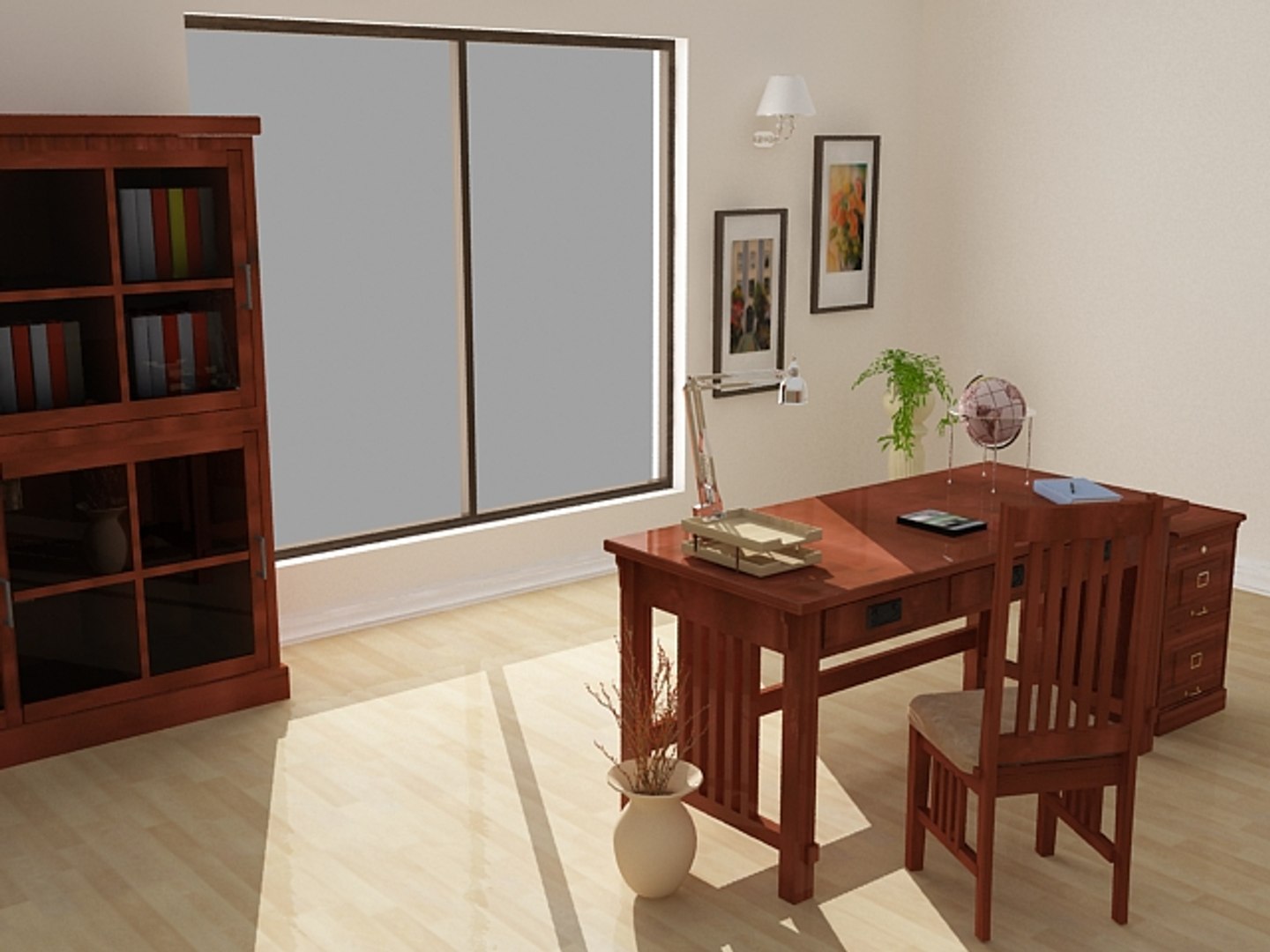 3d Mission Oak Furniture Set Model