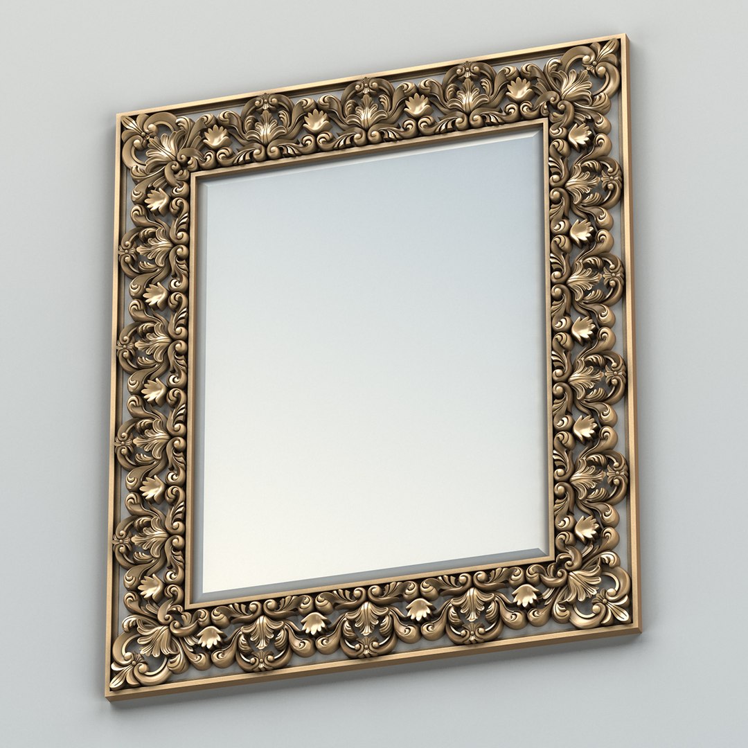 3d Carved Rectangle Mirror Frame