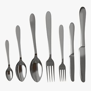 3D Cutlery - Fork, Knife, Spoon