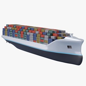 3D Future Autonomous Container Ship model