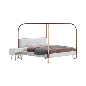 Gracia King Upholstered Canopy bed 3D model