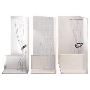 Set of transparent curtains for the bathroom