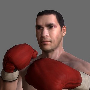 3d model boxer man athlete