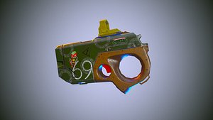 3D gun sci-fi Teenage Mutant Ninja Turtles game ready pbr Low-poly 3D model model