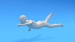 Low Poly Swimming Kid