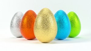 Glittering easter egg with 4K PBR textures and 5 colors