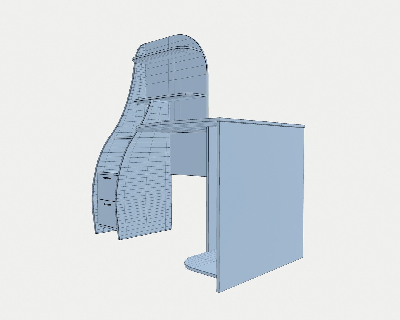 3D Computer Desk Wood - TurboSquid 1280585