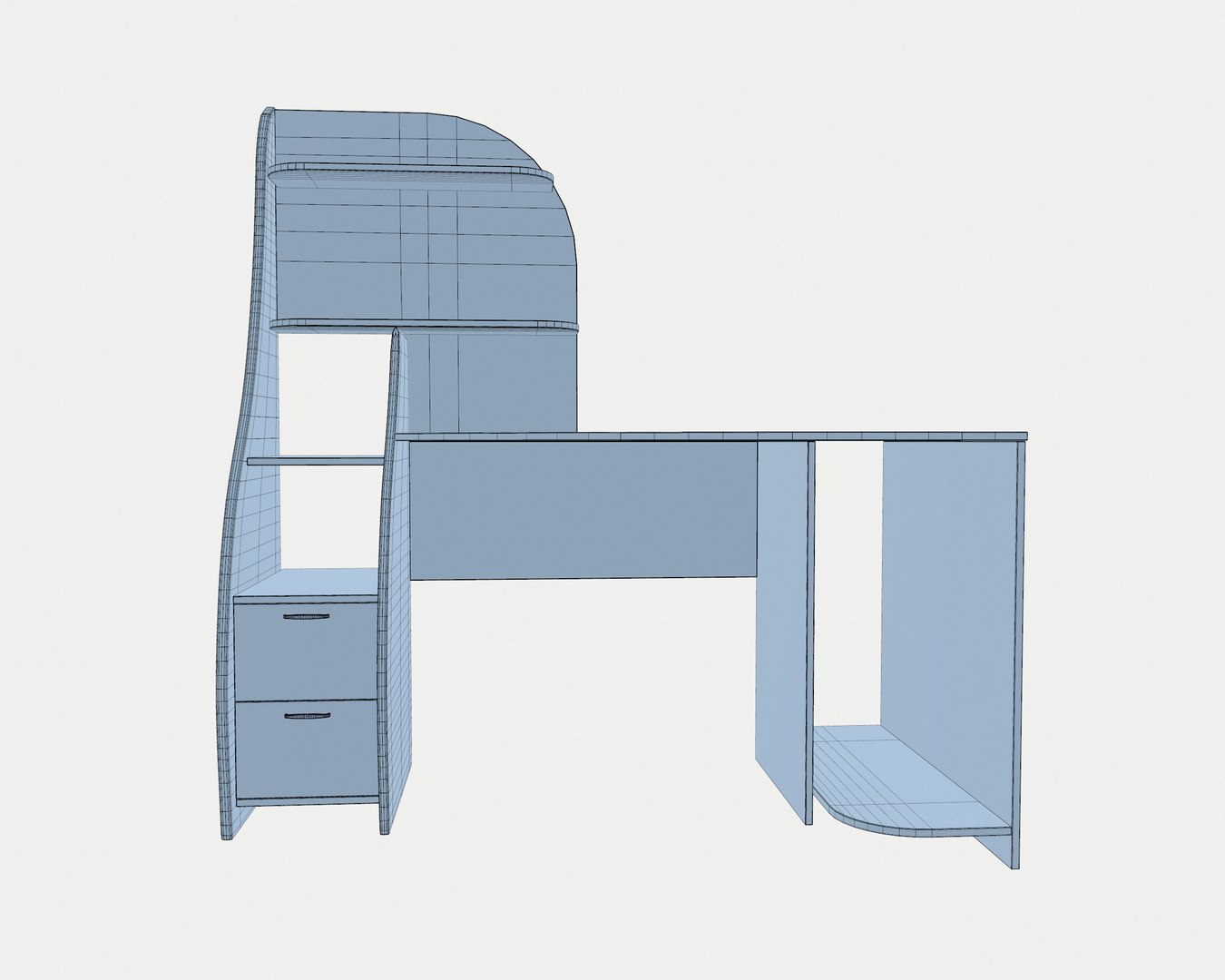 3D Computer Desk Wood - TurboSquid 1280585
