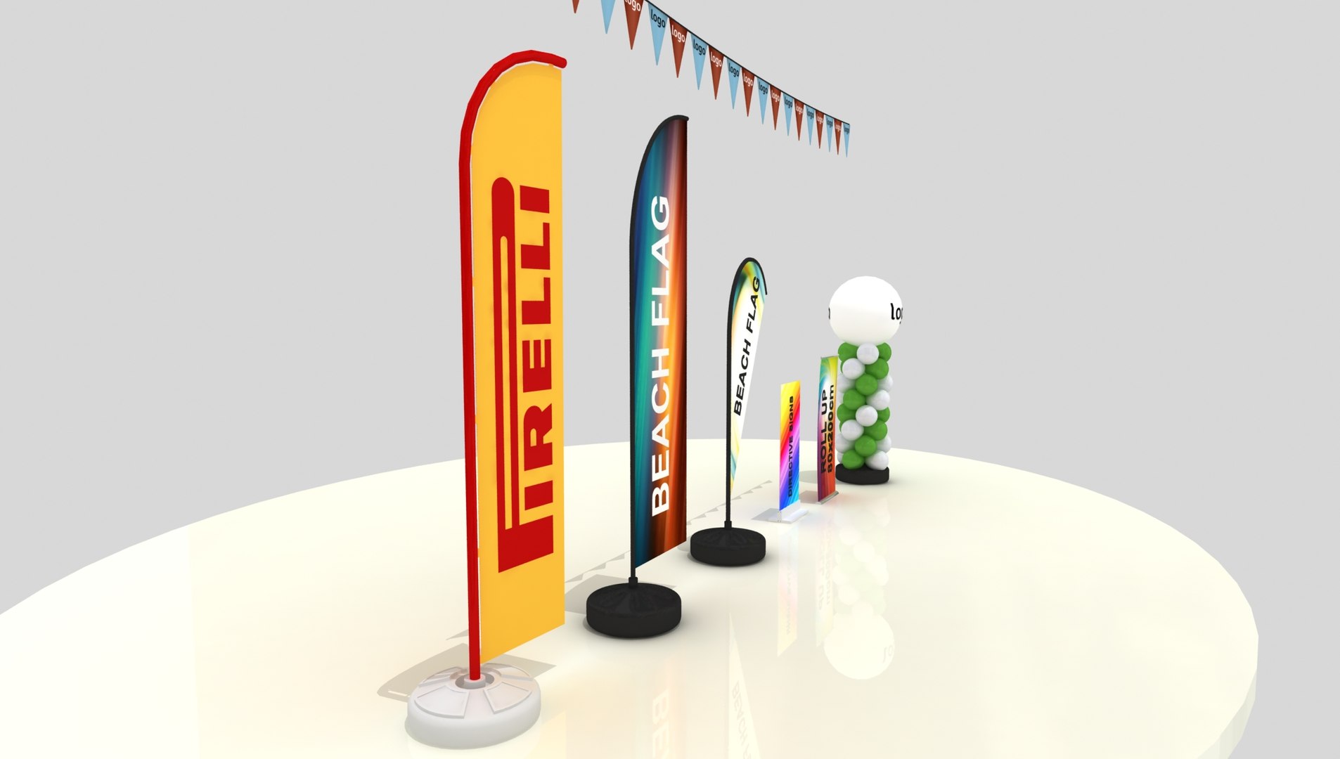 Beach Flag Banner 3D Model - TurboSquid 1310435