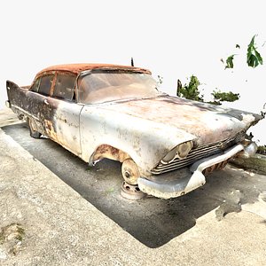 3D Rusted Plymouth Fury Belvedere 1958 model