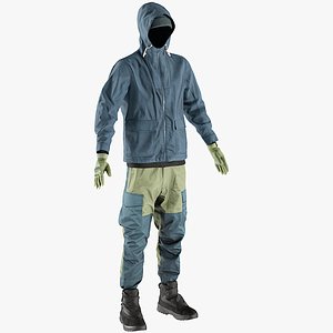 Men's Pants with Pullover, Jacket, Boots, Hat and Gloves 11