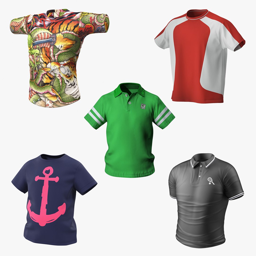 T-Shirts Collection 2 3D model preview