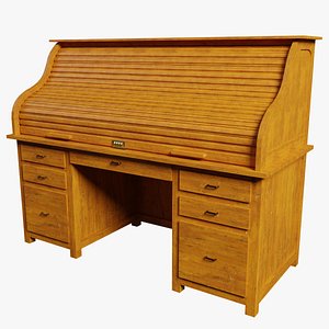 Rolltop Desk Animated 3D model