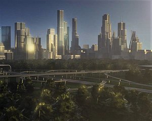 3D model freeway city environment