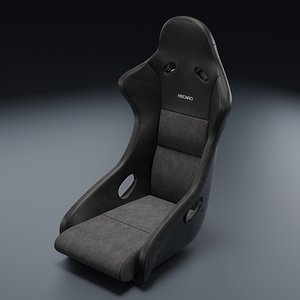 3D model Recaro Pole Position NG FIA Race seat Leather Black-Gray 3D Model