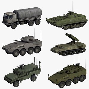 6 Military Vehicles 3D model