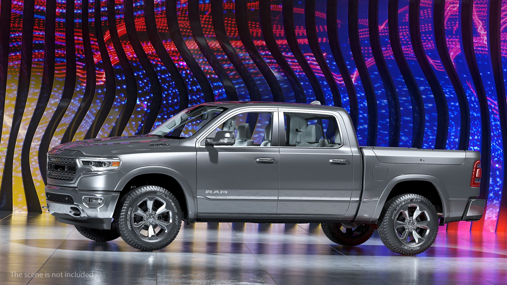 Pickup Truck Dodge RAM 1500 2020 Rigged 3D model preview