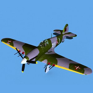 Hawker Hurricane MKII V07 3D model