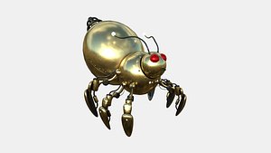 3D model Cute Robot E08 Golden - SciFi Character Design