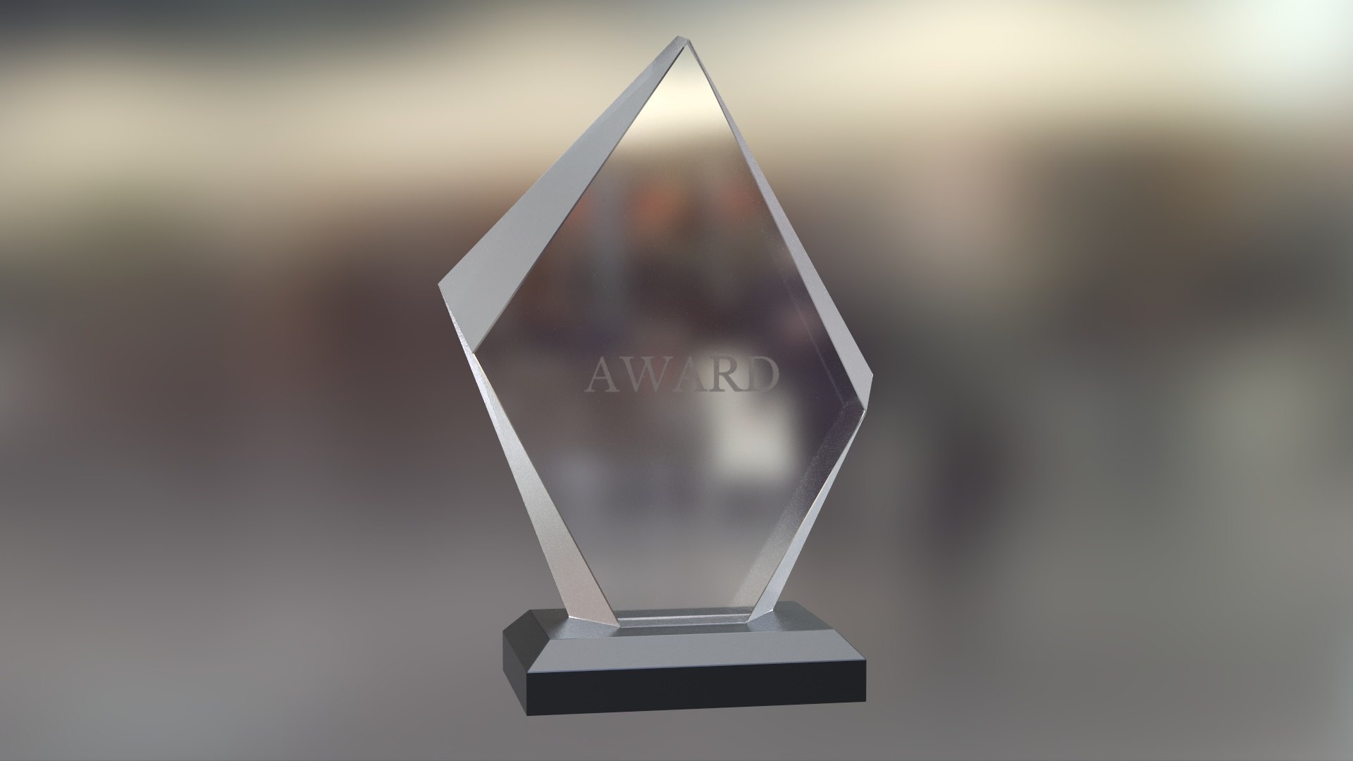 Glass Trophy Award Mockup 3D Model TurboSquid 1766460