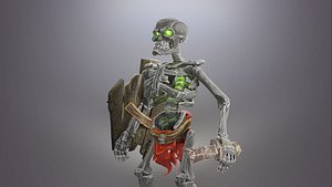 Game ready Skeleton character with 24 animations model