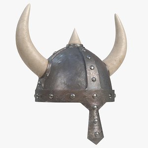 medieval helmet horns 3D model