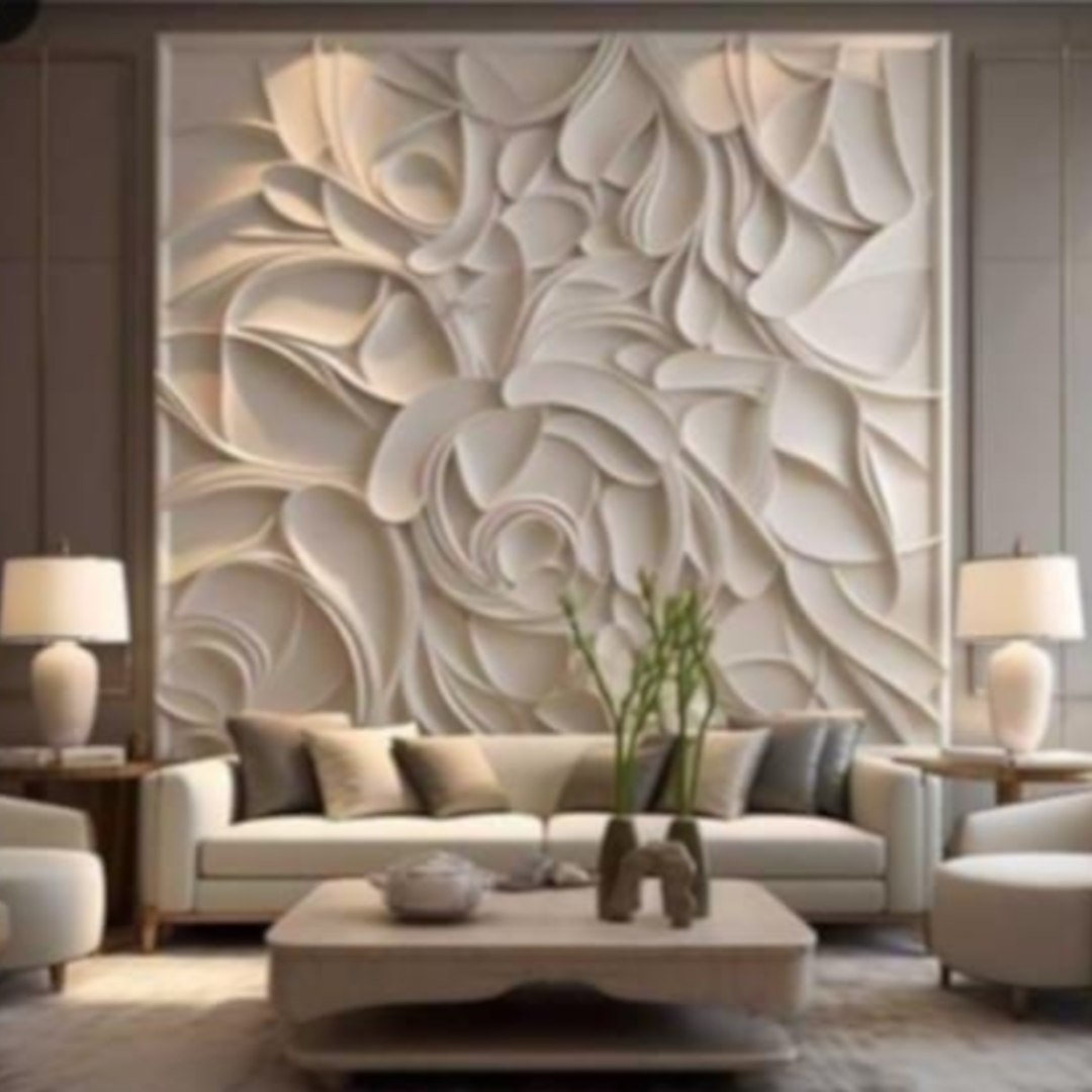 Modern Panel Stl Wall Decor Set Wall Relief Art Mural CNC 01 3D Model