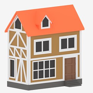 3D Cartoon Medieval House model