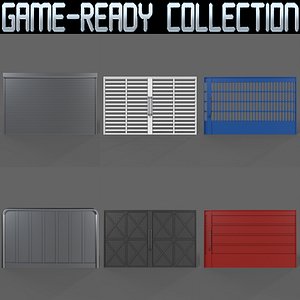 3D PBR Industrial Gates - Collection model