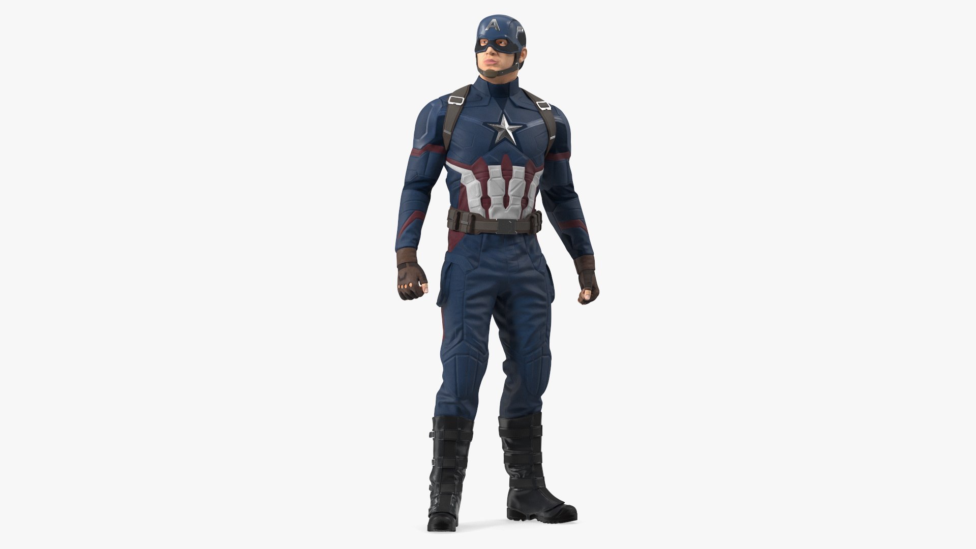 Character Captain America Rigged 3D model preview