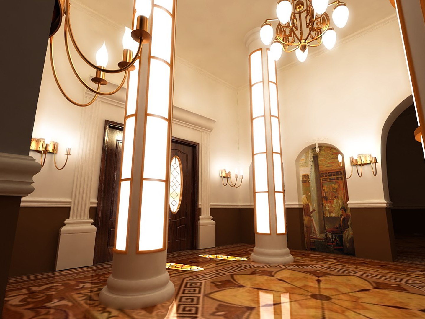 Classic Hall 3d Model
