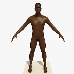 25 Year Old African Man Realistic Human Body - Basic Rig