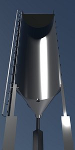 Silo in draft section cut 3D model