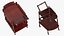3D wooden serving trolley model