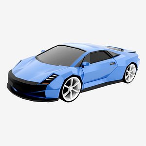 Lowpoly Ponteos concept car 3D model