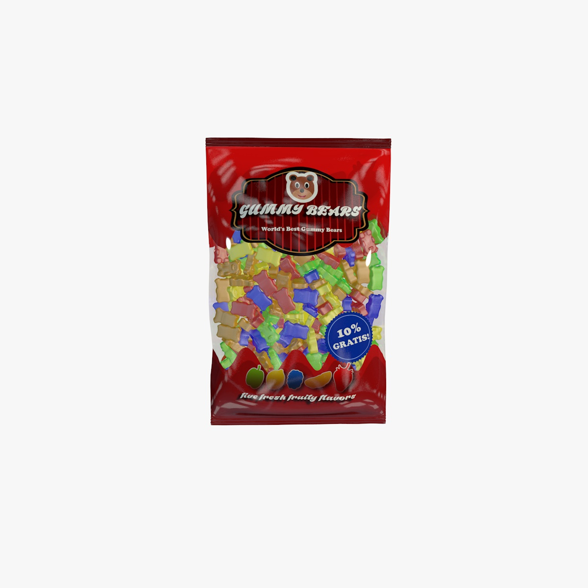 gummy bears bag 3d max