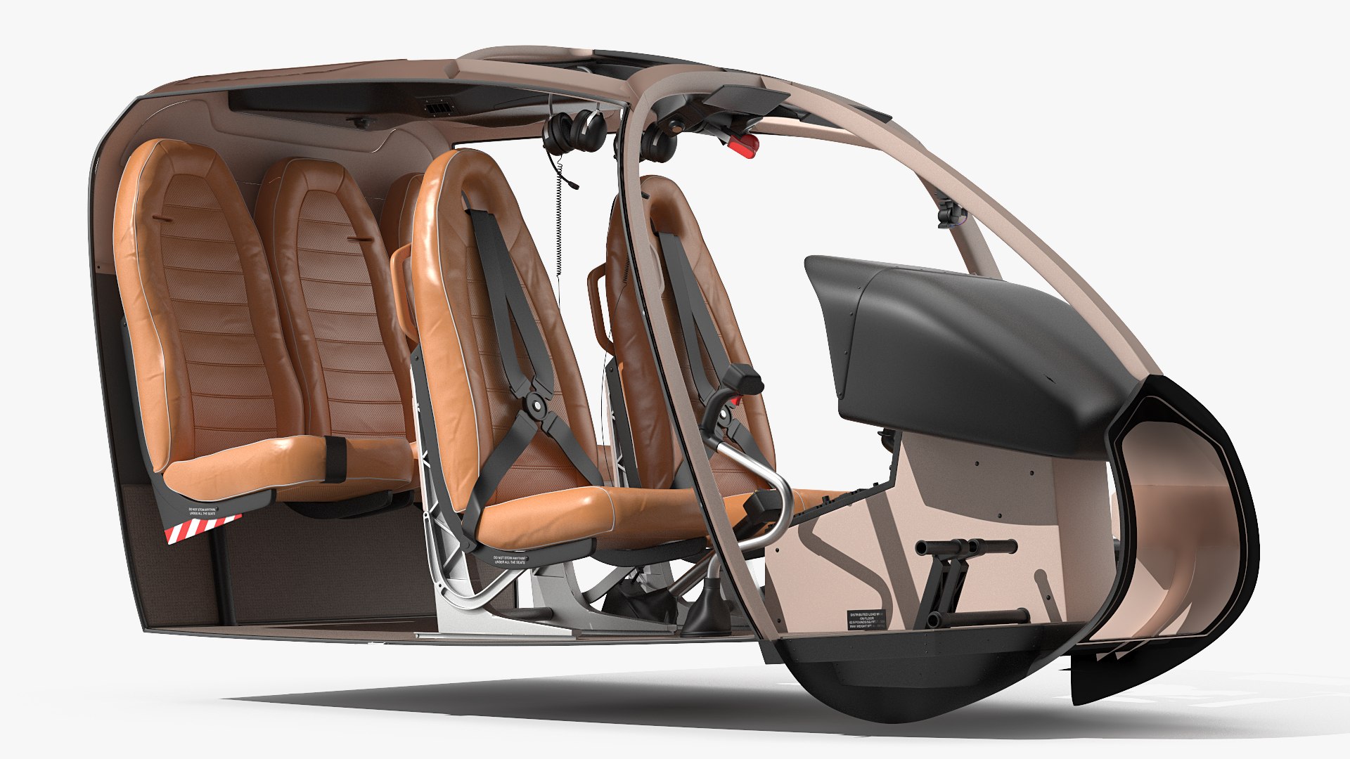 Lightweight Helicopter Cockpit 3D model preview