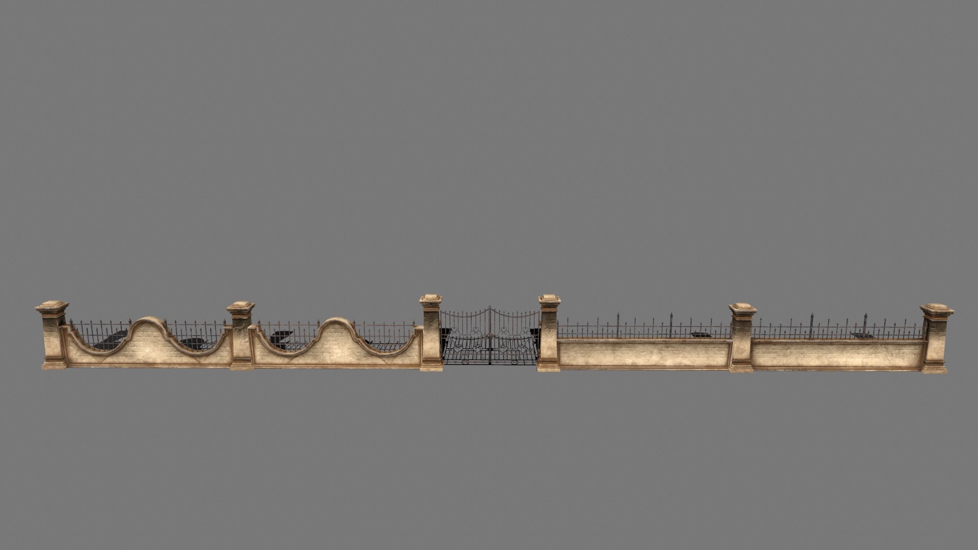 Gate Wall 3D - TurboSquid 1308670