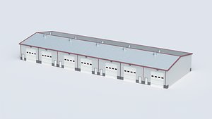 Industrial Warehouse Building 3D