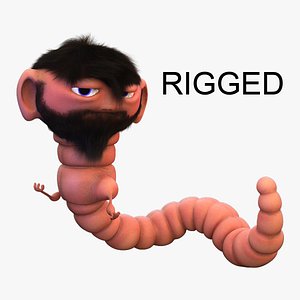 cartoon worm 3D model