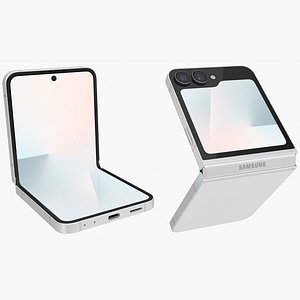 Samsung Galaxy Z Filp7 FE White Animated model