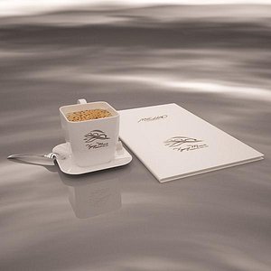 Coffee cup, menu book