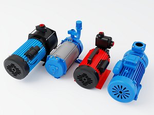 Industrial Electric Water Pump And Centrifugal Motor Pack 3D model