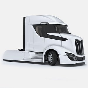 Futuristic Heavy Duty Truck White Rigged 3D model